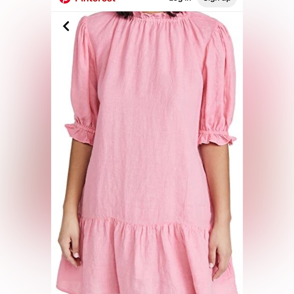 Velvet Bernice Linen Dress in pink, size XS